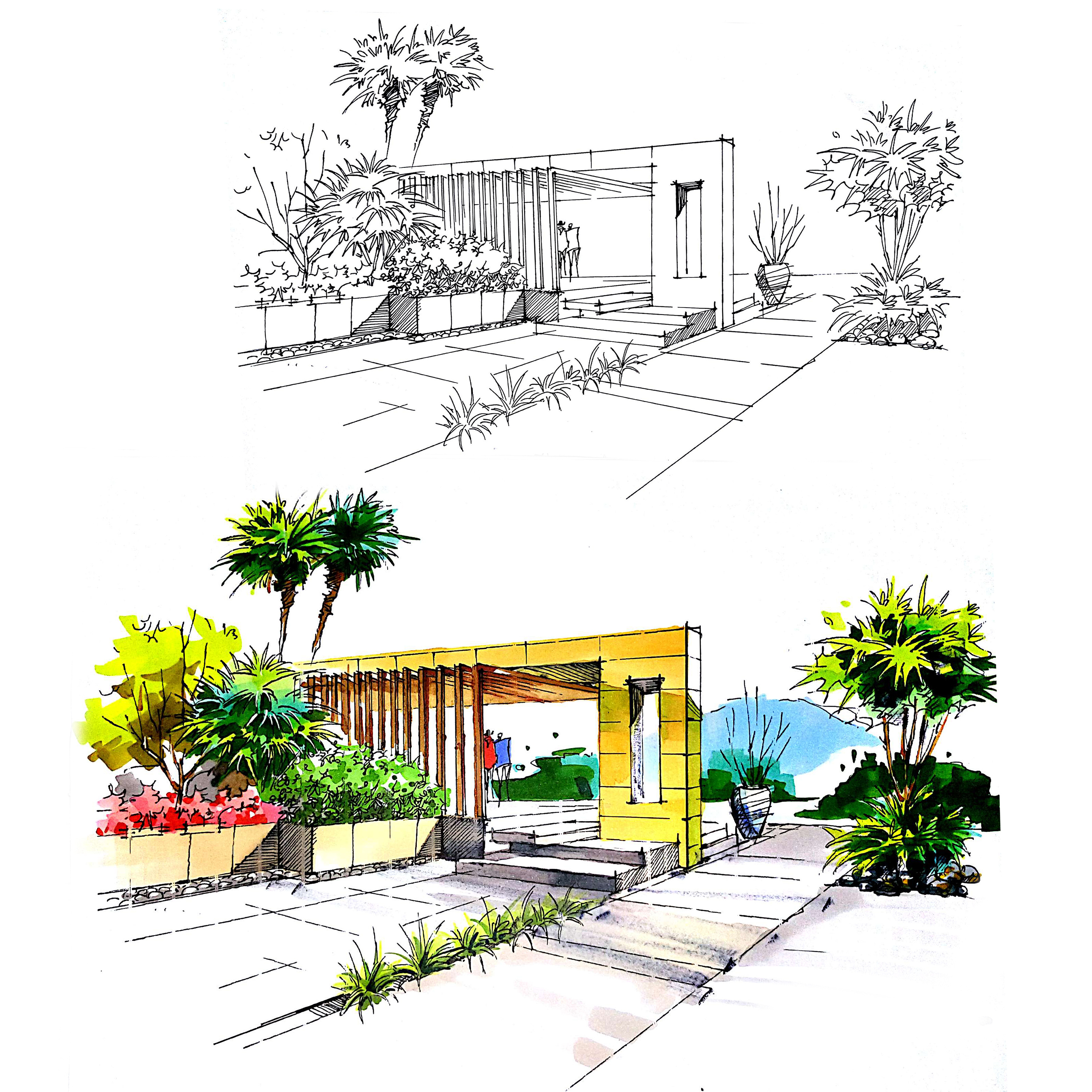 景觀手繪--田佳賓|空間|景觀設(shè)計(jì)|調(diào)色板22 